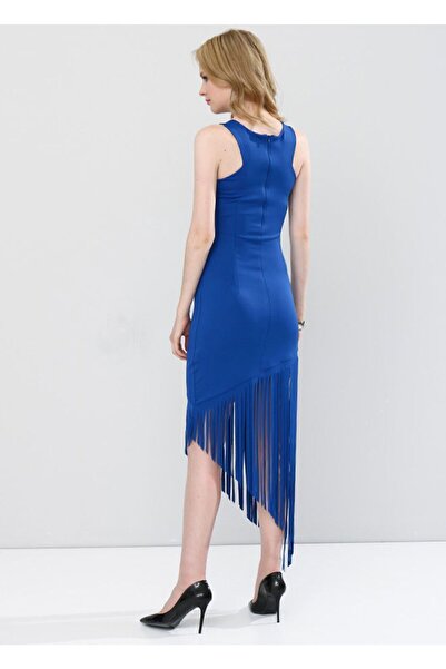 Sense Arkasi Fermuarlı Dalgiç Abiye Elbise | Elb14404 Saks