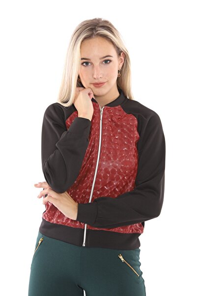 Sense Бордовий шкіряний куртка на блискавці - Mnt31789