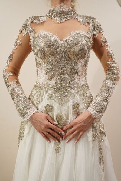 Dilek Moda فستان زفاف بحبل لامع - أنيق ومريح