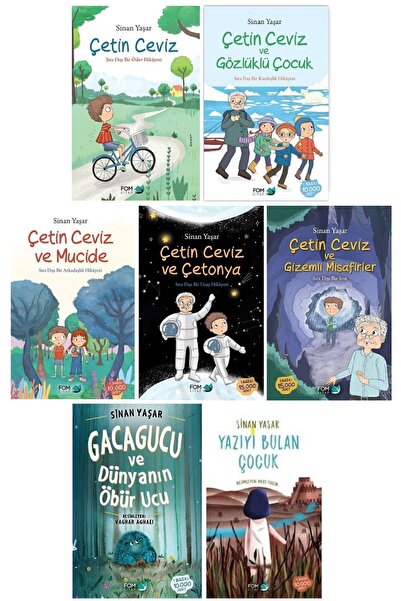 Fom Kitap Yayınları Sinan Yaşar 7 Kitap Set - Çetin Ceviz Serisi - Gacagucu - Yazıyı Bulan Çocuk