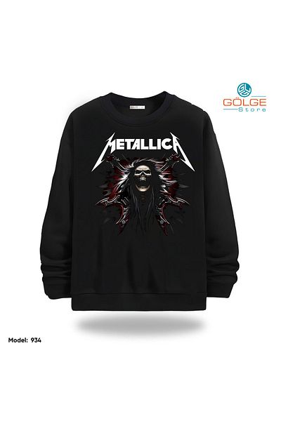 Gölge Store Metallica Chest Printed Slimfit Crew Neck 2 Thread Unisex Sweatshirt