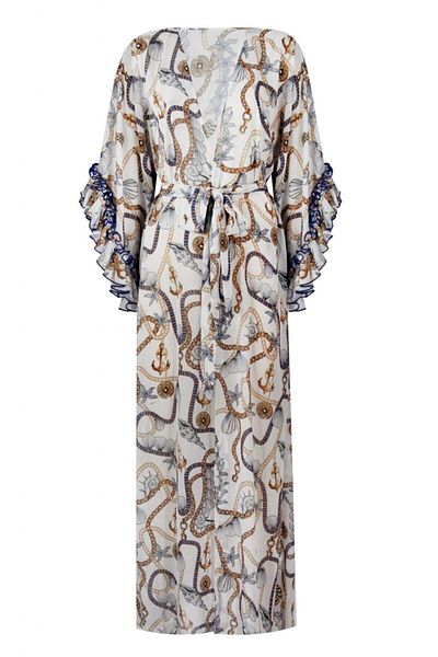Nur Karaata Joali Tropezienne Long Sleeve Pareo Dress