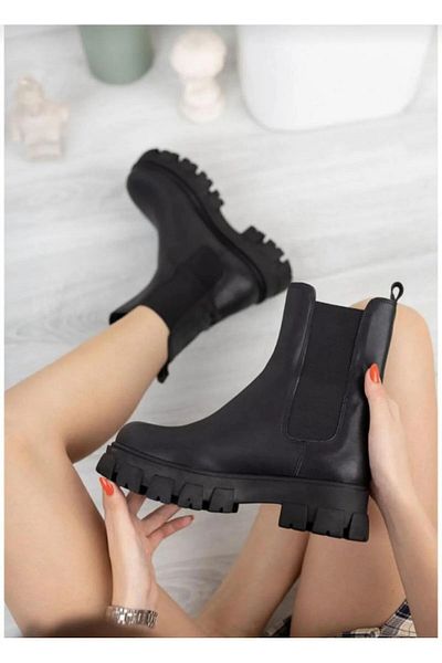 Saks Gardrop Cizme și cizme fără șireturi, cu talpă groasă, cusute impermeabile - elastic lateral