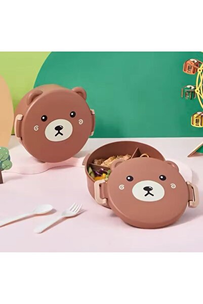 Genel Markalar 3 Bölmeli Kaşıklı Sevimli Ayıcıklı Bear Figürlü Çocuk Beslenme...