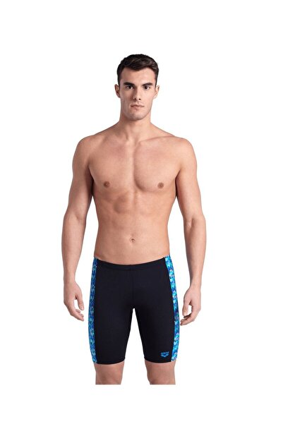 ARENA ملابس سباحة للرجال من ARENA POOLTILES SWIM JAMMER/أسود وأزرق متعدد ERKE...