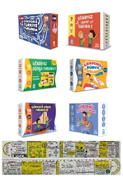 Mavi Kirpi Gökdeniz Türkiye + Dünya + Medeniyetler Turunda 6 Set 60 Kitap Bir...
