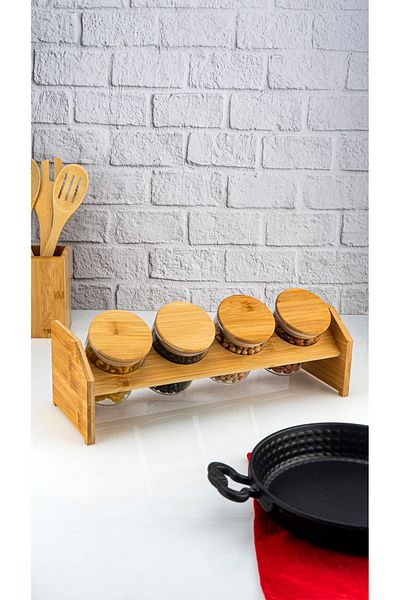 Bambum Tier 5 - Large Spice Rack Single Layer Stand Set