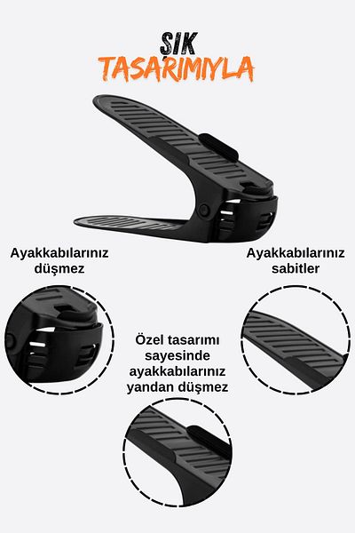 Manken İstanbul Органайзер за обувки с 10 части, регулируем на 4 нива, неплъзгащ се органайзер за обувки за гардероб