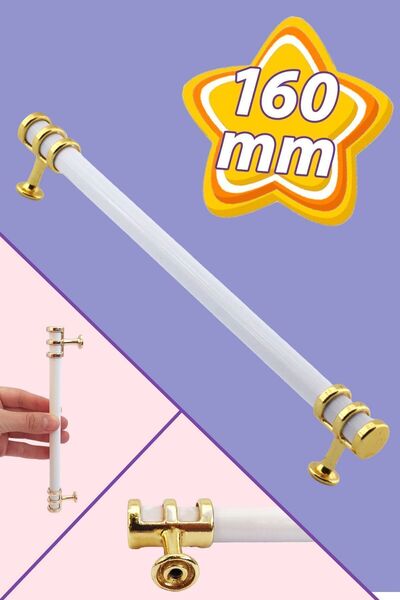 GLASWEN Mâner din aur alb, aur, 160 mm, mâner pentru mobilă, dulap de bucătărie, sertar, mâner pentru ușă dulap, mâner pentru dulap, mâner pentru dulap