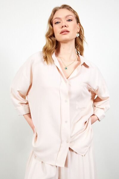 EDITION WOMAN Viscose Stone Color Casual Women's Shirt - Mks167088-01-7088