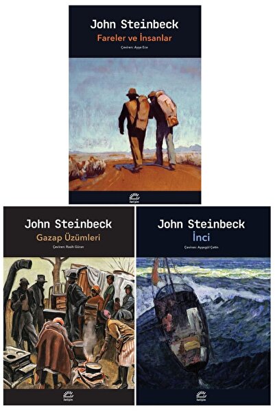 İletişim Yayınları John Steinbeck 3 Kitap Set / Fareler ve İnsanlar + Gazap Üzümleri + İnci + Matematik Öğreten Ayraç