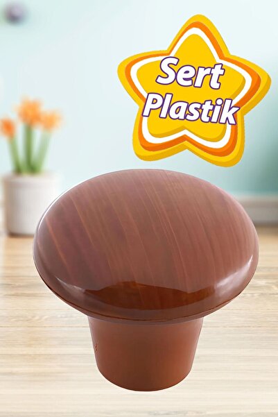 GLASWEN Sert Plastik Mantar Düğme Kulp Ceviz Dolap Mobilya Mutfak Dolabı Çekm...