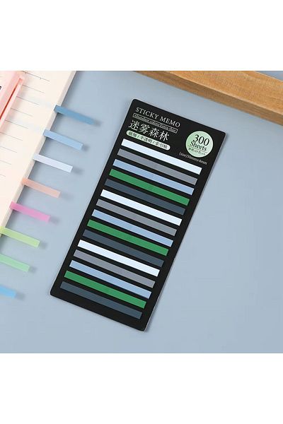 Para Todos Transparent Colored Thin Strip Postit - Bookmark, 300 Sheets