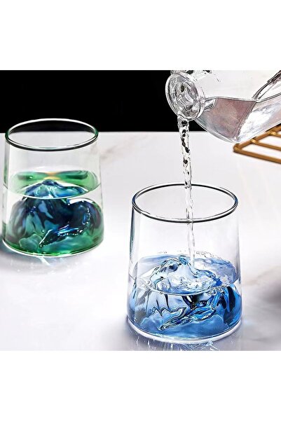 Livava Iceberg Glass Cup, Blue, 8X7