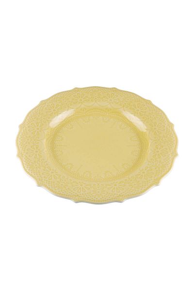 KANCAEV Lace Collection Dinner Plate, 26cm. Yellow Sold as a Set of 2.