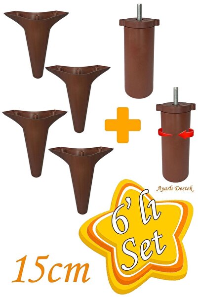 GLASWEN Zelve 6'Lı Set Mobilya Ünite Çekyat Koltuk Kanepe Ayarlı M8 Destek Ay...