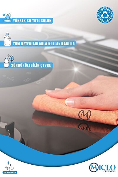 MICLO CLEANING Mikrofiber Temizlik Bezi | Sihirli Bez | 4lü Paket | Zümrüt Serisi | 40x60cm