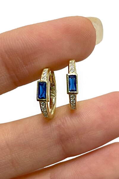 SUNSHINE 925 Ayar Gümüş Mavi Zirkon Taşlı Küpe