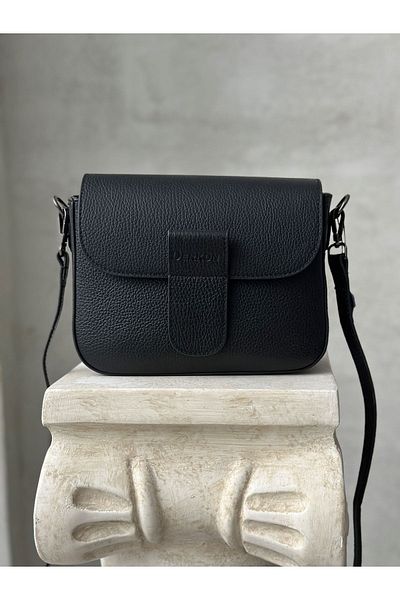 DERKON Black Miley Model Genuine Leather Crossbody Bag