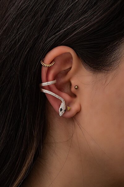 SUNSHINE 925 Ayar Gümüş Yılan Tek Küpe