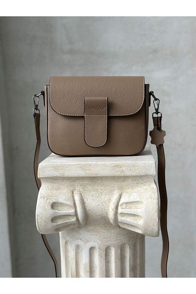 DERKON Τσάντα χιαστί από γνήσιο δέρμα Miley Model Color Mink