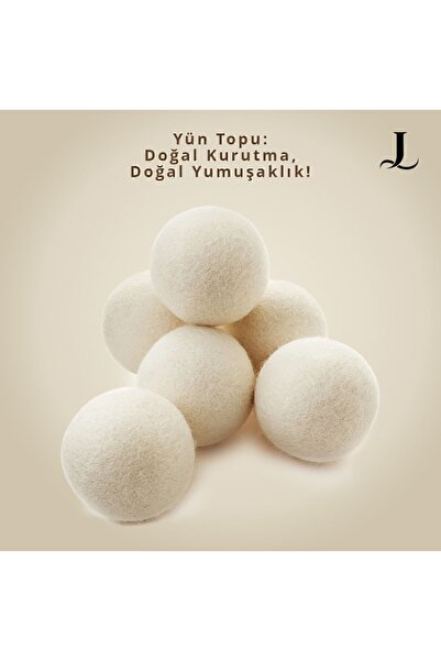 LaPatria 3 Adet Xxxl Yün Çamaşır Kurutma Makinası Topu (KESE VE ESANS YAĞ 10ML HEDİYE)