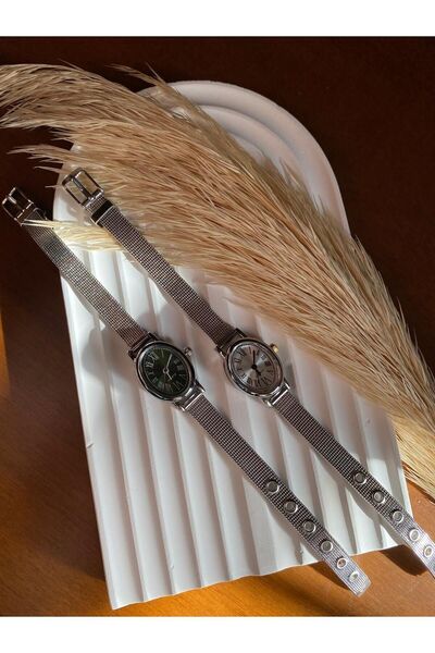 QUARTZ Rubsey Modern Vintage Silver Women's Wristwatch - Straw Band, Minimal Design