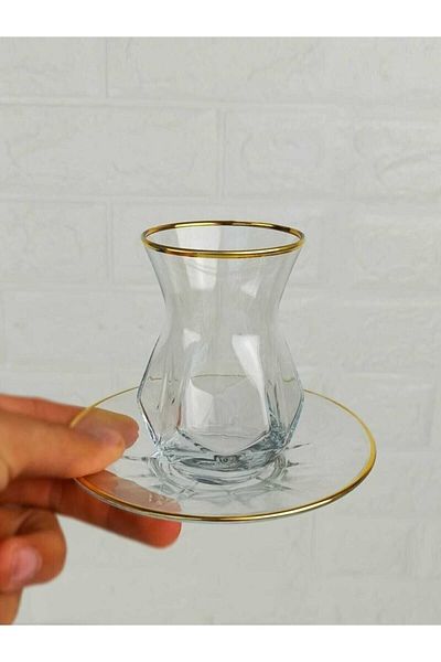 AKİRA HOME Gold Gilded Alya Tea Set 12 Pieces
