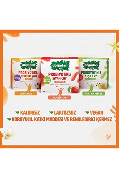 Doğadan Probiyotikli Çay Rooibos Vanilya 14lü X2