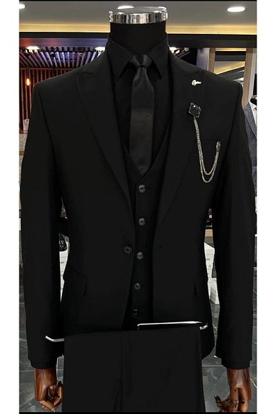 Terziayhan Suit Slim Fit Black Full Set Men