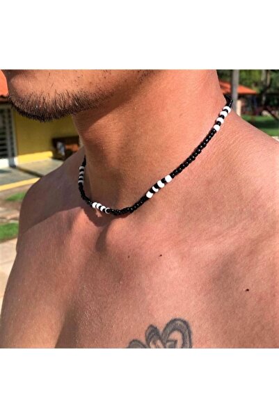 COOL&RELAX Handmade El Yapımı Siyah Beyaz Erkek Kolye