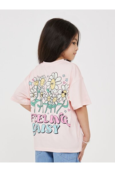 Styli Oversized Printed Back Round Neck T-Shirt