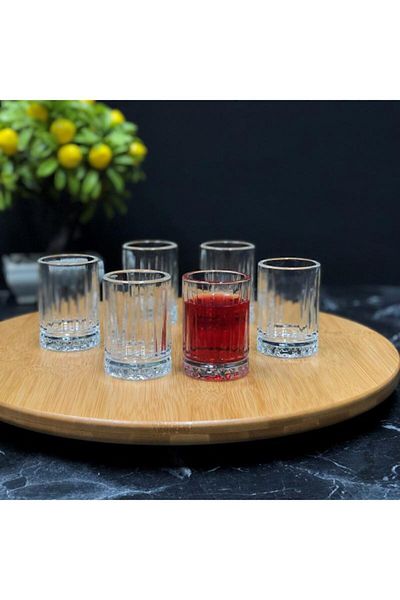 Paşabahçe مجموعة من 6 أكواب قهوة إليسيا كريستالية سعة 60 سم مكعب - كوب شوت