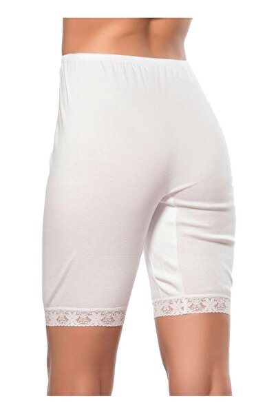 ÖZKAN underwear Özkan 0114 Γυναικείο βαμβακερό διχτυωτό μοντέλο Ribana ελαστικό άνετο κοντό κολάν πάνω από το γόνατο