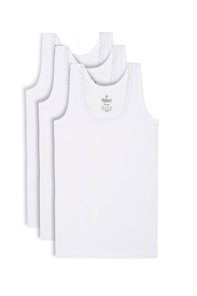 ÖZKAN underwear Özkan 0800 - 100% قطن مرن ومريح للفتيات ذو الياقات السميكة المزخرفة بالزهور