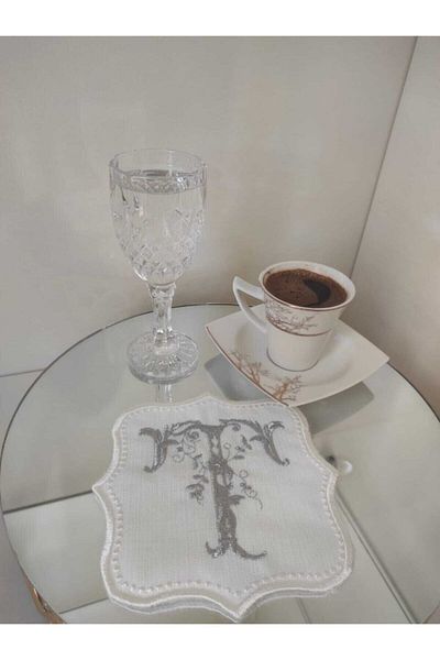 LİNDA MİA Χαρτοπετσέτα Letter Cocktail Ασημί "t" Letter Single