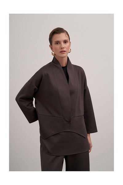 FUSHYA Scuba Fabric Collar Detailed Double Set