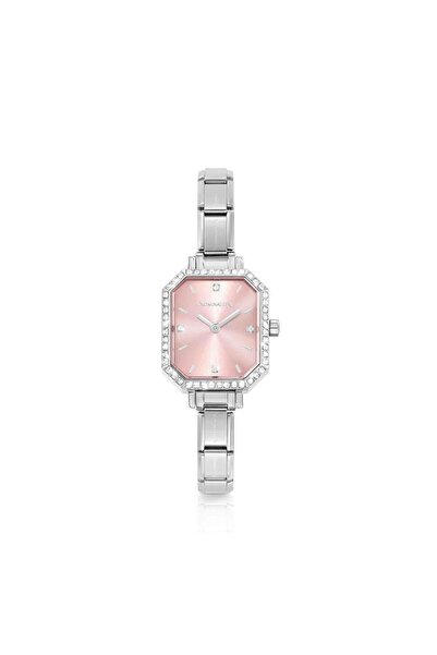 NOMİNATİON Paslanmaz Çelik Kayışlı Parıs Dikdörtgen 'kübik Zirkon'saat - Pembe