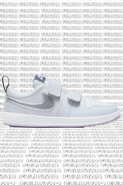 Nike Pico 5 Gray Genuine Leather Girl's Sports Shoes - Leather Band (Narrow Fit)