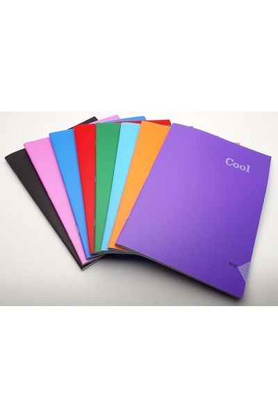 KESKİN COLOR A4 60 Sheets Ruled Plastic Cover Wire Stitching Cool Notebook (4 Pieces)