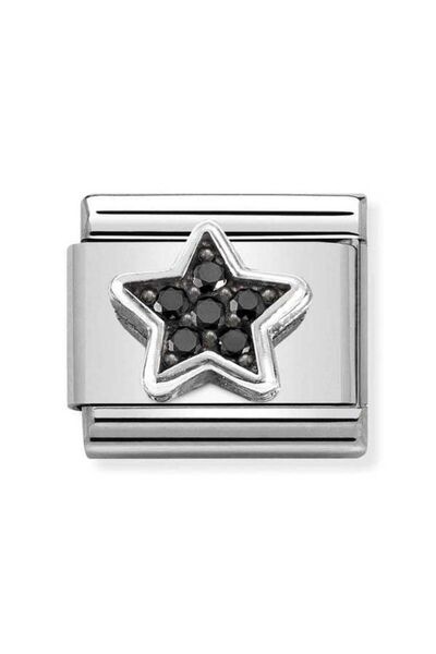 NOMİNATİON Composable Cl Symbols Ox Steel, Cz And Silver 925 (10_black Star)