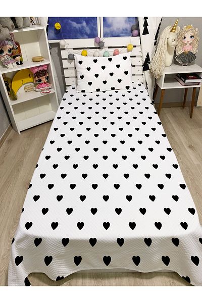 yok yok evim eve dair her şey Single Black Heart Pique Set