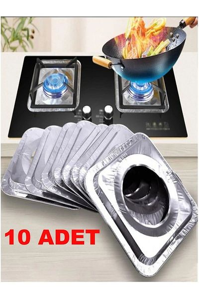 safestore 23*23 cm Square Stove Top Oil Protector Aluminum Plate - 10 Pcs