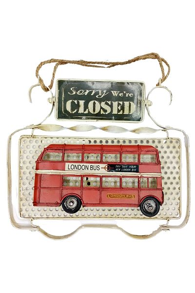 MNK Home London City Bus - Διακοσμητική μεταλλική πινακίδα πόρτας