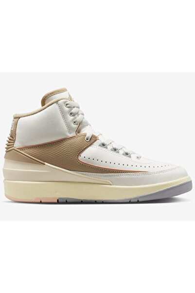Nike Air Jordan 2 Retro Chicago Leather Unisex Sneaker Hakiki Deri Bilekli Günlük Spor Ayakkabı Krem