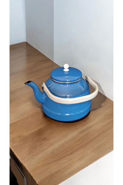 VERDA 3.5 Liter Vintage Camping Nostalgia - Blue Enameled Coffee Herb Tea Infuser