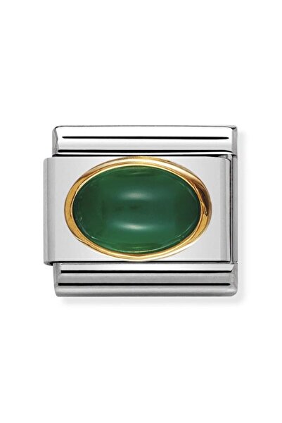 NOMİNATİON Composable Classic Dekoratif Link - Taşlar Oval - Yeşil Akik - (03...
