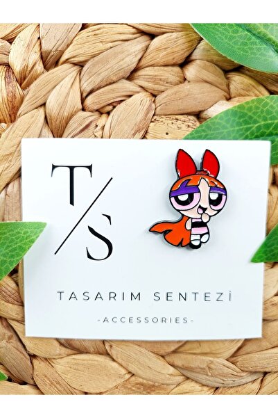 Tasarım Sentezi Rozet Metal Broş Blossom Powerpuff Girls Çizgi Film Yaka Okul...