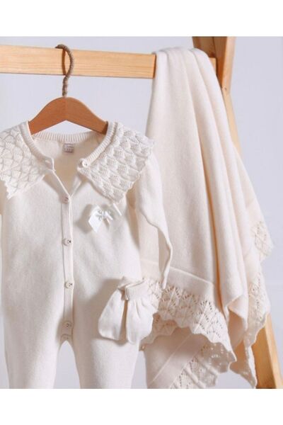 Nipperland 100% Organic Cotton Knitwear with Openwork Edges Hospital Release /mevlüt Newborn Set of 5