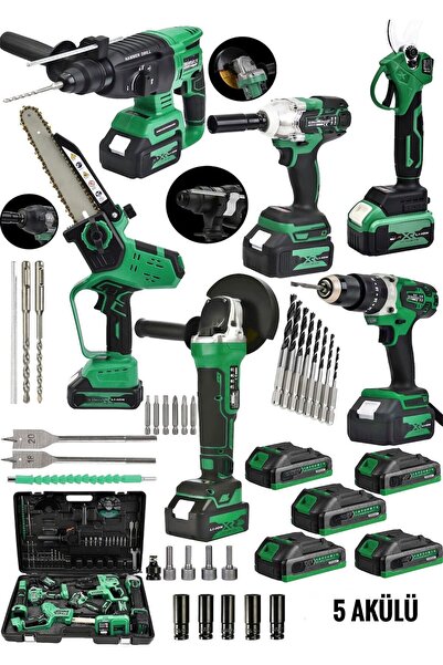 OG GERMANY STEEL 6'lı Muhteşem Takım 986Vx Şarjlı Somun Sökme/Taşlama/Vidalam...